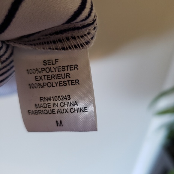 Bobeau  navy and white vertical stripe top. - Picture 5 of 6